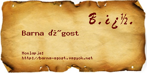 Barna Ágost névjegykártya