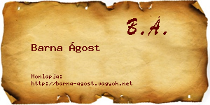 Barna Ágost névjegykártya